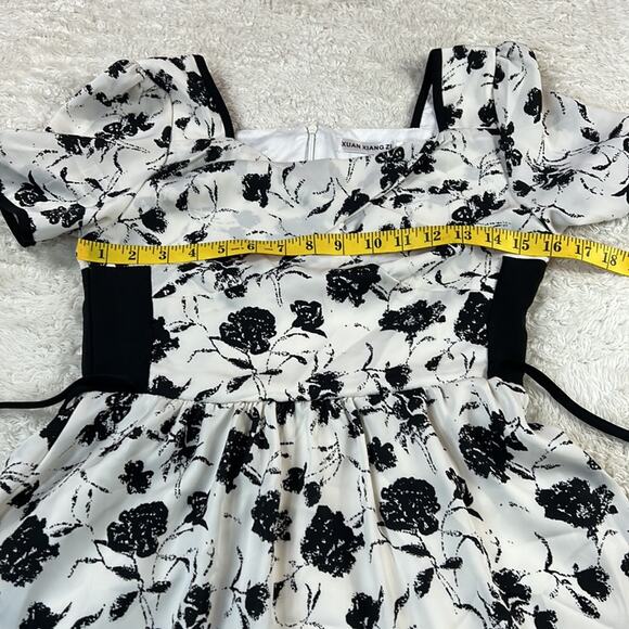 Xuan Xiang Zi Black and white patterned dress, size L - Picture 5 of 7